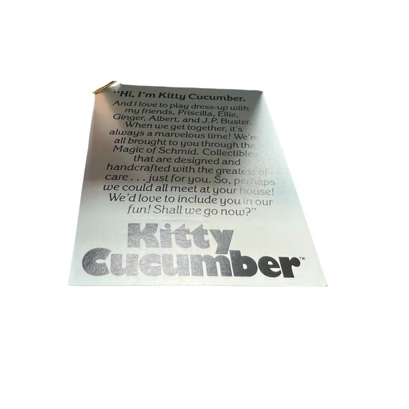 Lot of 4 Vintage Kitty Cucumber Tags 1985-1988 Schmid - Picture 3 of 3